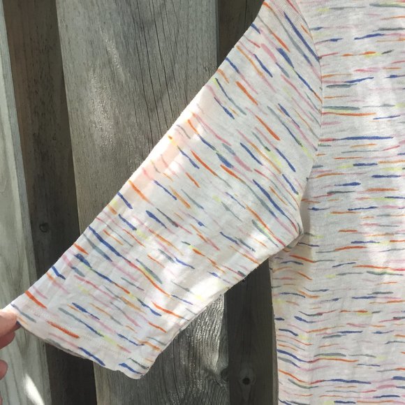 Bellrose pink & blue striped linen top - size 8 - Picture 4 of 9